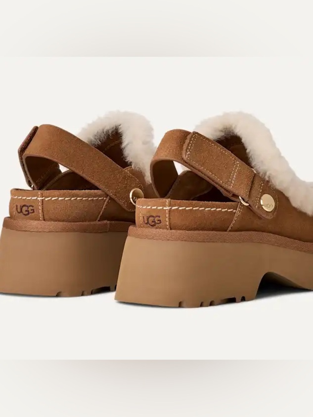 UGG Esmee clog Shearling-Trim Slingback NEW color chestnut - Picture 4 of 13